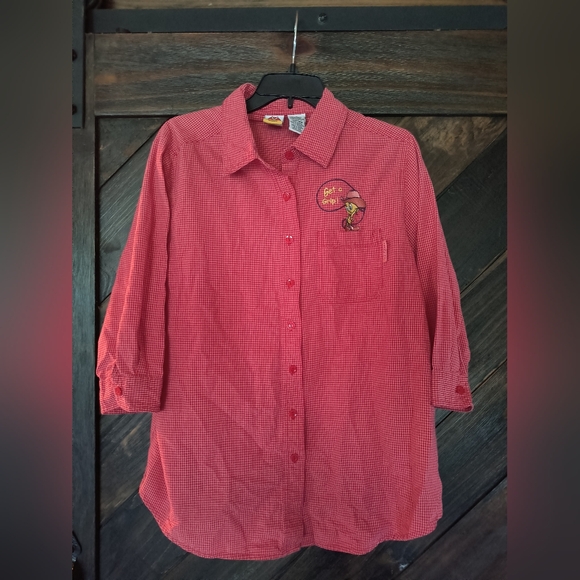 Looney Toons Tweety Bird women's 3/4 sleeve button up! Get a grip! - Picture 1 of 9